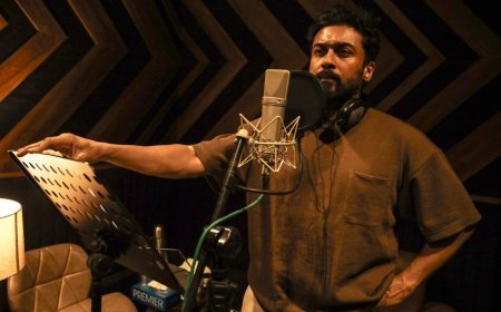 एक्टर सूर्या ने अपने अपकमिंग मैग्नम ओपस 'कांगुवा' के लिए डबिंग की शुरू